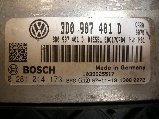 Блок управления двигателем (ECU) AUDI, VW 3D0907401D
