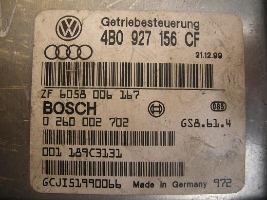 Блок управления двигателем (ECU)AUDI, VW 4B0927156CF