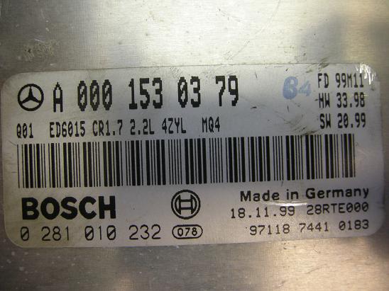 Блок управления двигателем Mercedes 0001530379