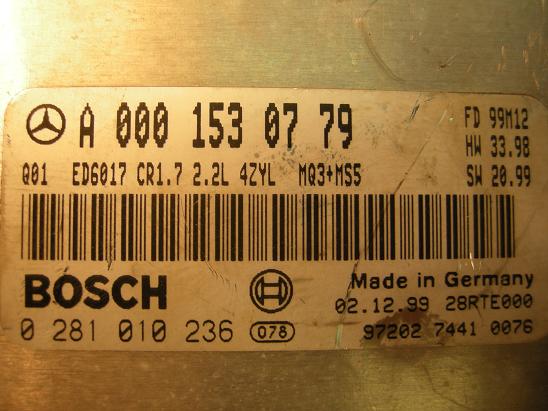Блок управления двигателем Mercedes 0001530779