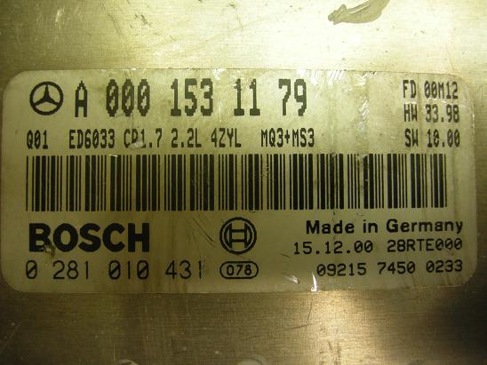 Блок управления двигателем Mercedes 0001531179