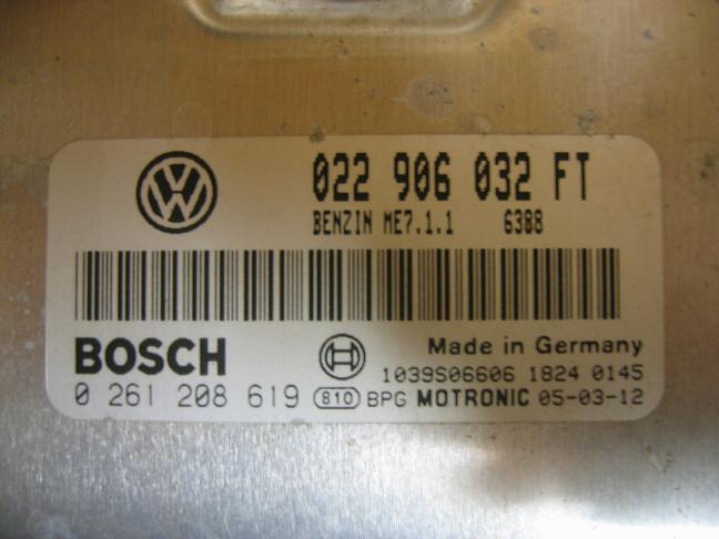 Блок управления двигателем AUDI, VW 022906032FT