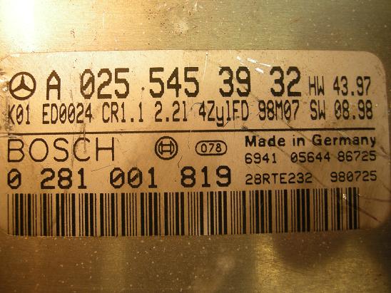 Блок управления двигателем Mercedes 0255453932