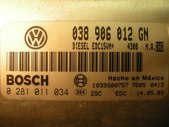 Блок управления двигателем AUDI, VW 038906012GN