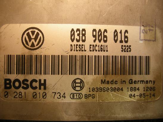 Блок управления двигателем AUDI, VW 038906016