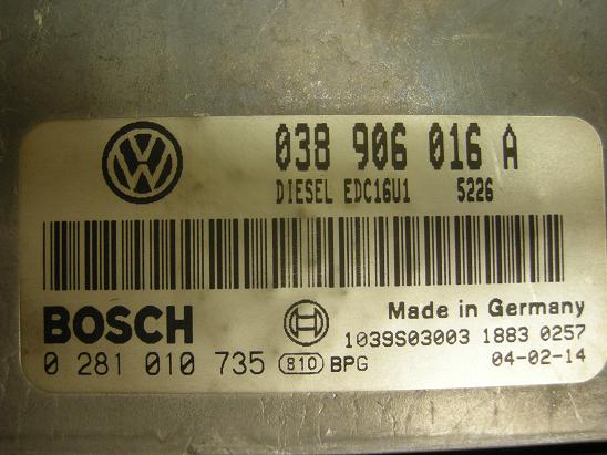 Блок управления двигателем AUDI, VW 038906016A