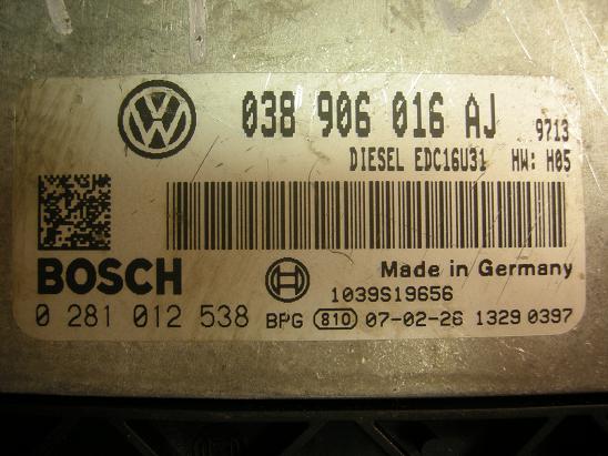 Блок управления двигателем AUDI, VW 038906016AJ