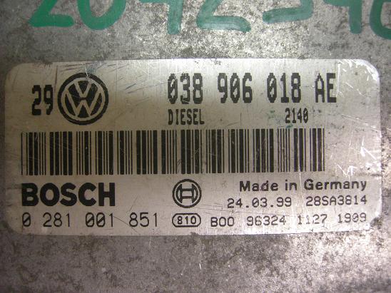 Блок управления двигателем AUDI, VW 038906018AE