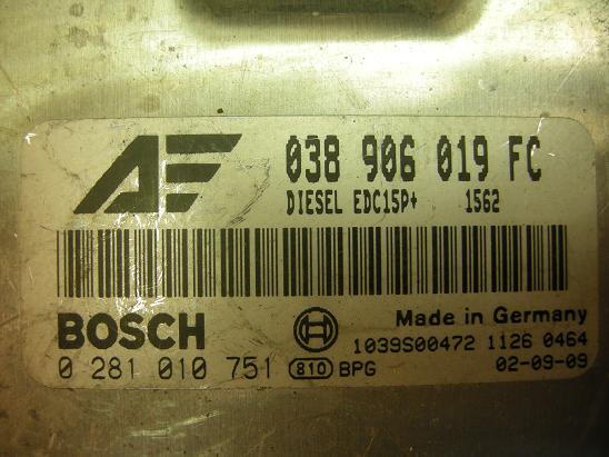 Блок управления двигателем AUDI, VW 038906019FC