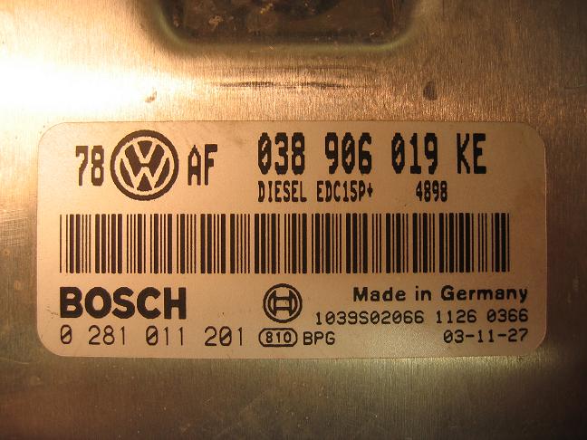 Блок управления двигателем AUDI, VW 038906019KE