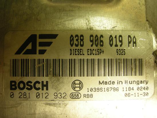 Блок управления двигателем AUDI, VW 038906019PA