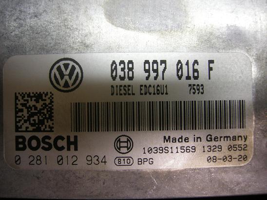 Блок управления двигателем AUDI, VW 038997016F