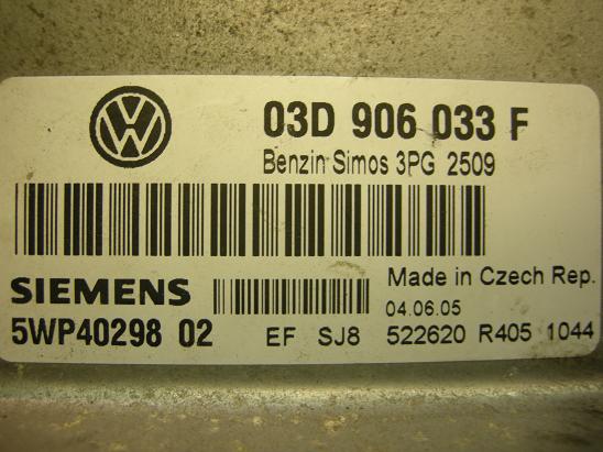 Блок управления двигателем AUDI, VW 03D906033F
