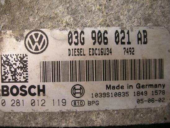 Блок управления двигателем AUDI, VW 03G906012AB