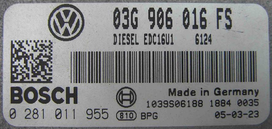 Блок управления двигателем AUDI, VW 03G906016FS
