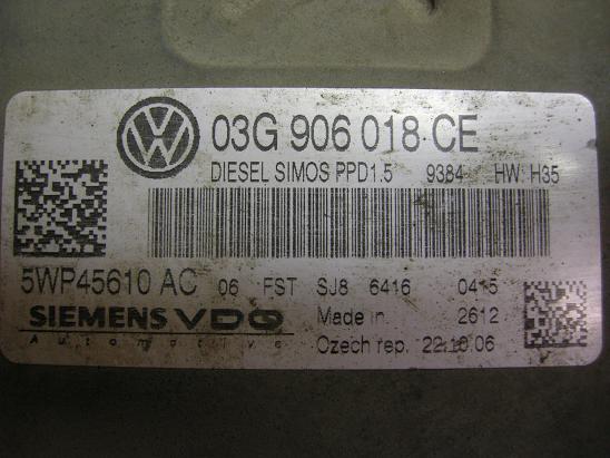 Блок управления двигателем AUDI, VW 03G906018CE