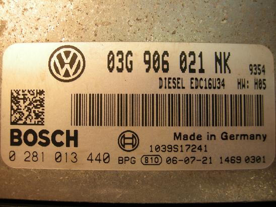 Блок управления двигателем AUDI, VW 03G906021NK
