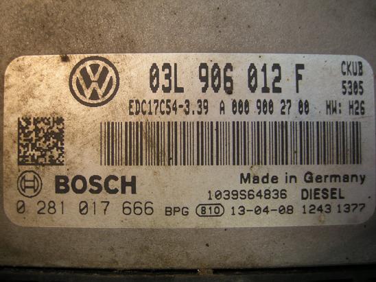 Блок управления двигателем AUDI, VW 03L906012F