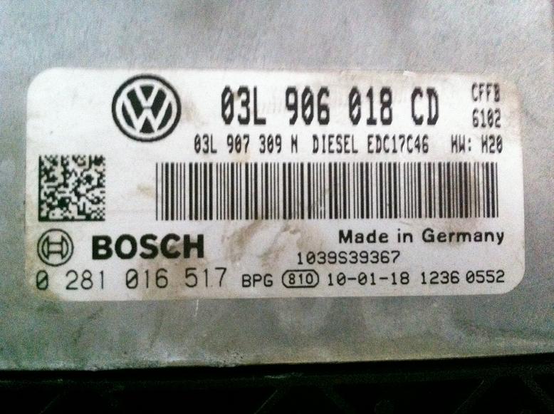 Блок управления двигателем AUDI, VW 03L906019CD