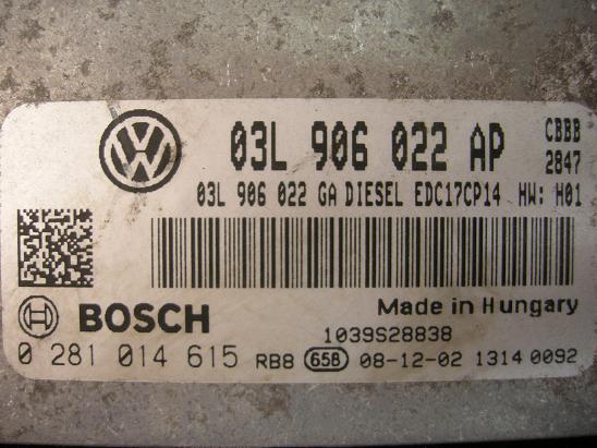 Блок управления двигателем AUDI, VW 03L906022AP