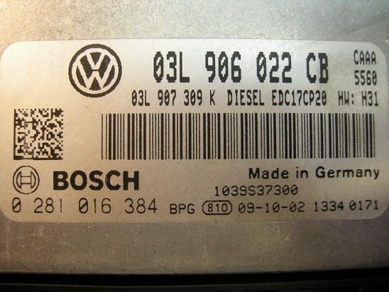 Блок управления двигателем AUDI, VW 03L906022CB