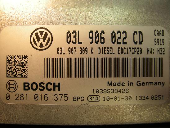 Блок управления двигателем AUDI, VW 03L906022CD