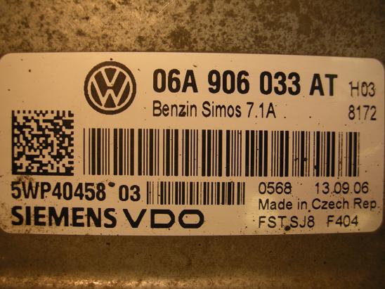 Блок управления двигателем AUDI, VW 06A906033AT