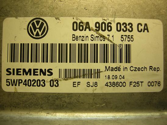 Блок управления двигателем AUDI, VW 06A906033CA