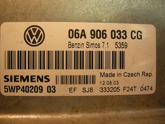 Блок управления двигателем AUDI, VW 06A906033CG
