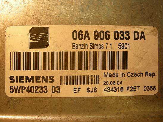 Блок управления двигателем AUDI, VW 06A906033DA