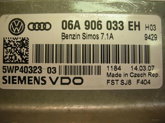 Блок управления двигателем AUDI, VW 06A906033EH