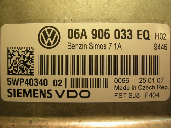 Блок управления двигателем AUDI, VW 06A906033EQ