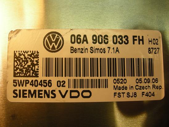 Блок управления двигателем AUDI, VW 06A906033FH