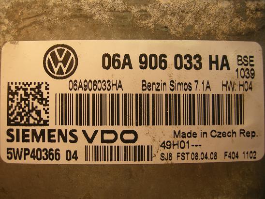 Блок управления двигателем AUDI, VW 06A906033HA