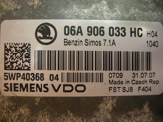 Блок управления двигателем AUDI, VW 06A906033HC