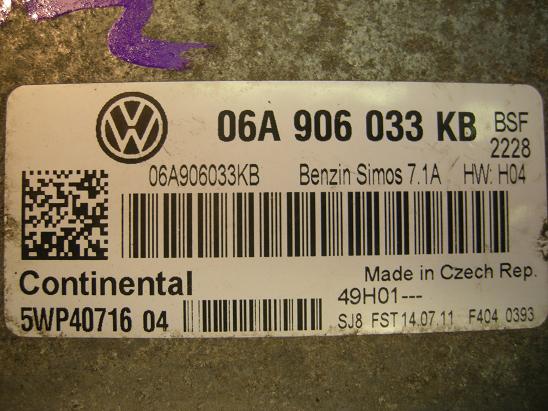 Блок управления двигателем AUDI, VW 06A906033KB
