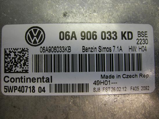 Блок управления двигателем AUDI, VW 06A906033KD