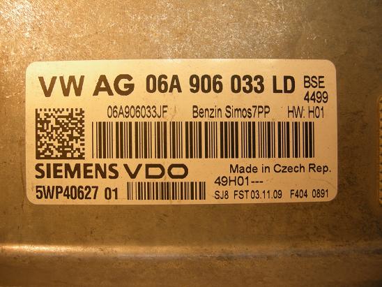 Блок управления двигателем (ECU) AUDI, VW 06A906033LD