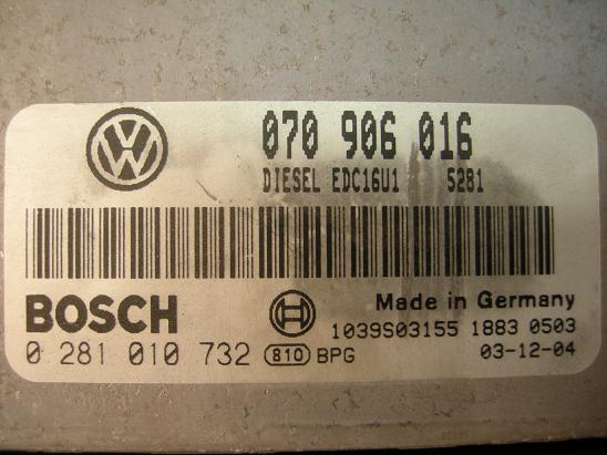 Блок управления двигателем AUDI, VW 070906016