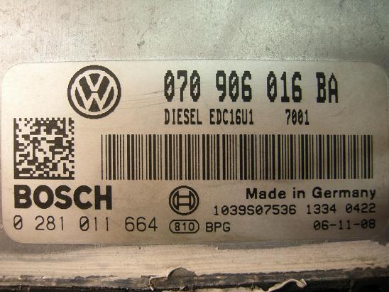 Блок управления двигателем AUDI, VW 070906016BA