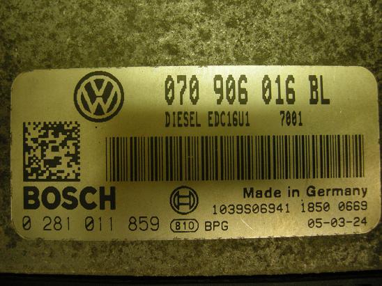 Блок управления двигателем AUDI, VW 070906016BL