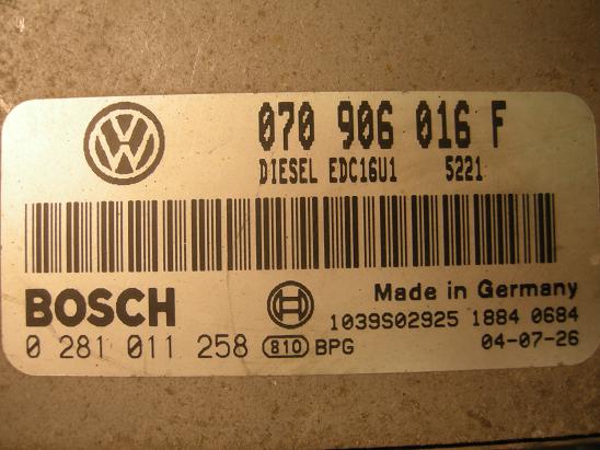 Блок управления двигателем AUDI, VW 070906016F