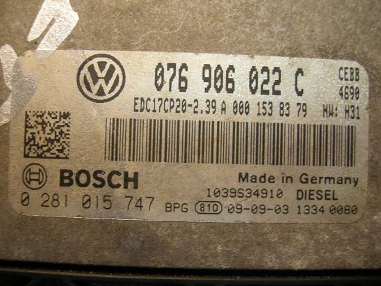 Блок управления двигателем (ECU) AUDI, VW 076906022C