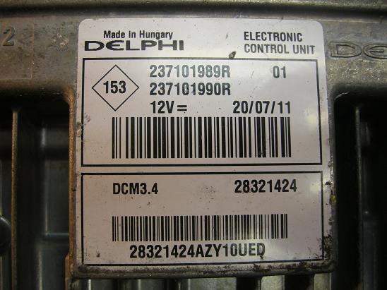 Блок управления двигателем Renault 237101989R