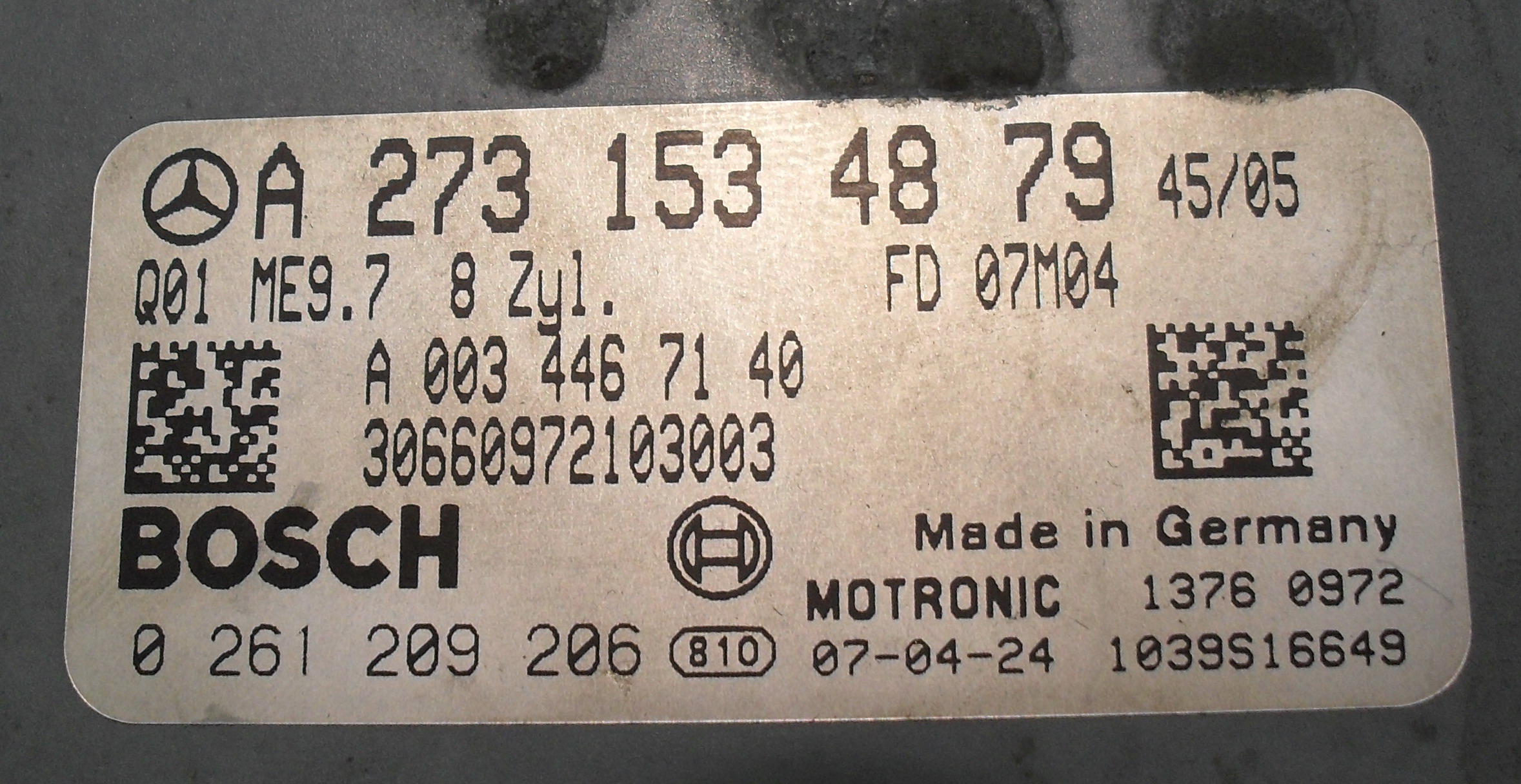 Блок управления двигателем Mercedes 2731534879