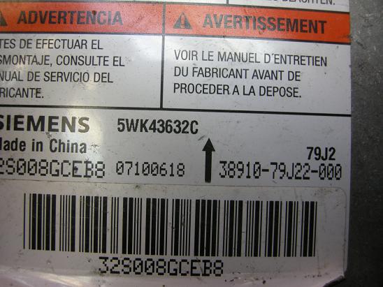 Airbag (SRC) 3891079J22