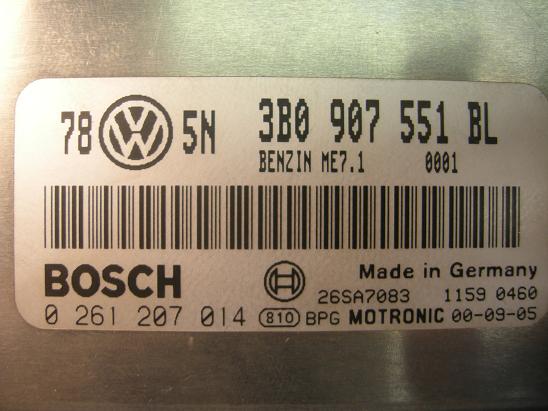 Блок управления двигателем AUDI, VW 3B0907551BL