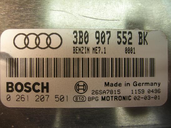 Блок управления двигателем AUDI, VW 3B0907552BK