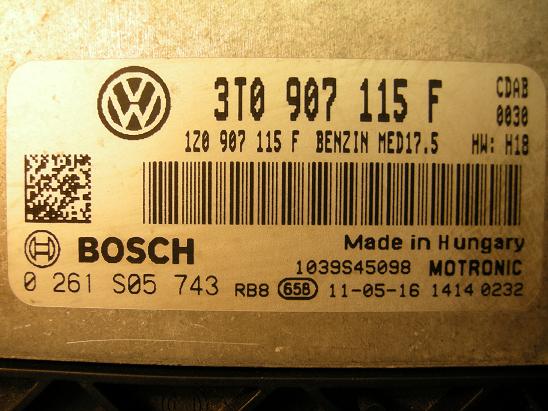 Блок управления двигателем AUDI, VW 3T0907115F