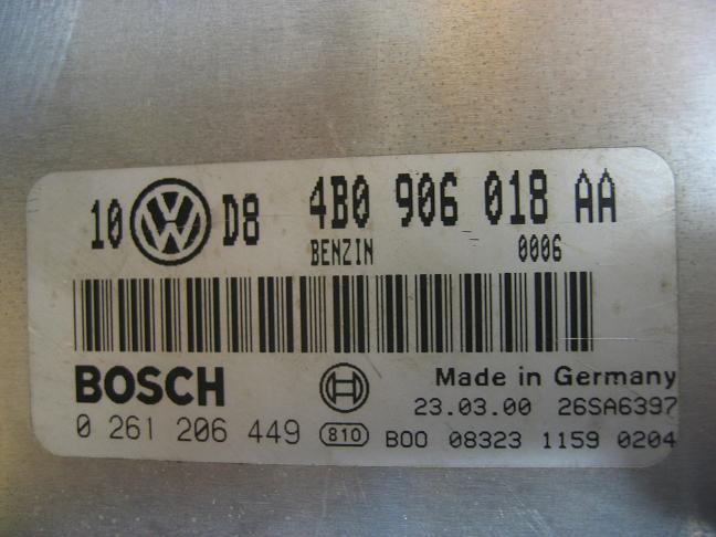 Блок управления двигателем AUDI, VW 4B0906018AA